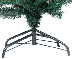 vidaXL Smukła sztuczna choinka ze stojakiem, zielona, 210 cm, PVC - Choinki - miniaturka - grafika 5