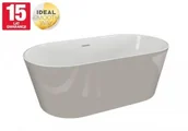 Wanny - Polimat Wanna akrylowa wolnostojąca 160x80x59 cm POPIEL połysk z syfonem UZO ,15 LAT GWARANCJI 00436 - miniaturka - grafika 1