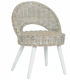 vidaXL Fotel z rattanu kubu, biały - Fotele - miniaturka - grafika 8