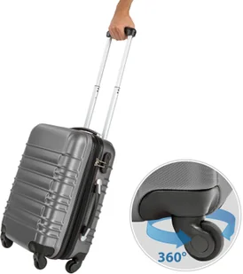 tectake Zestaw walizek ABS 4 częściowy - szary 402025 - Walizki - miniaturka - grafika 5
