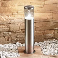 Lampy ogrodowe - Lampenwelt com Lampa cokołowa Hanneli, stal szlachetna, okrągła - miniaturka - grafika 1