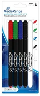 Media Range CD/DVD Pen Set bl/re/gn/bk/E (MR704) - Pudełka i akcesoria na płyty CD - miniaturka - grafika 2