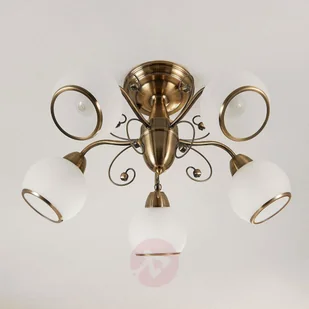 Lampenwelt Bajeczna lampa sufitowa Corentin, post. mosiądz - Lampy sufitowe - miniaturka - grafika 2
