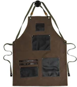 Peleryny fryzjerskie - Gepard Peleryna Fryzjerska Fartuch Skórzany Do Salonu BRĄZOWY K-43 - miniaturka - grafika 1