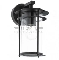 Lampy ogrodowe - Eglo Zewnętrzna LAMPA elewacyjna VALDEO 96239 ścienna OPRAWA ogrodowy KINKIET latarenka outdoor IP44 czarna przezroczysta 96239 - miniaturka - grafika 1