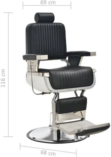 VidaXL Fotel barberski, czarny, 68x69x116 cm, sztuczna skóra 110168         VidaXL - Fotele fryzjerskie - miniaturka - grafika 10