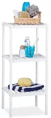 Półki łazienkowe - Relaxdays Regał łazienkowy bambus, 3 półki, drewniany regał regał, regał stojący regał, bambus, kuchnia,  HBT 80 x 34,5 x 33 cm, biały 10020911 - miniaturka - grafika 1