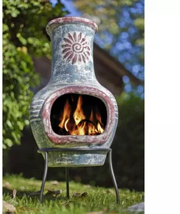 OutTrade RedFire Kominek Colima, glina, morski błękit/ czerwień, 86031 86031 - Kominki wolnostojące - miniaturka - grafika 3