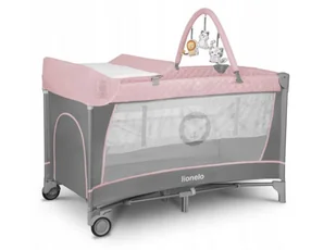 Lionelo ŁÓŻECZKO TURYSTYCZNE DWUPOZIOMOWE SKŁADANE KOJEC FLOWER FLAMINGO RÓŻOWE 658791 - Łóżeczka i kojce - miniaturka - grafika 2