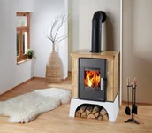 Piece wolnostojące - HAAS+SOHN EBOLI AL II z wymiennikiem wodnym i wężownicą kafle tabak HS/EBOLI/AL/II/PW/tabak - miniaturka - grafika 1