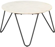 Ławy i stoliki kawowe - vidaXL vidaXL Stolik kawowy, biały, 65x65x42 cm, kamień o teksturze marmuru - miniaturka - grafika 1