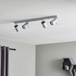 Euluna Spot sufitowy Round, szary, 4-punktowy liniowy - Lampy sufitowe - miniaturka - grafika 2