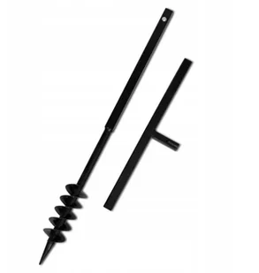 vidaXL Świder z rączką 80 mm podwójna spirala stalowy czarny 141023 - Grabie i motyki - miniaturka - grafika 3