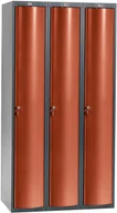 Szafki BHP - AJ Produkty Szafa szatniowa Curve 3 sekcje 3 drzwi 1740x900x550 mm czerwony metalik 1311152 - miniaturka - grafika 1