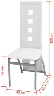vidaXL Krzesła do jadalni ze sztucznej skóry, białe 2 szt. - Krzesła - miniaturka - grafika 4