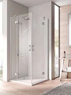 Kabiny prysznicowe - Kermi wejście narożne część lewa Osia ESL 1000x2000 BV 975-1000 srebro wysoki połysk szkło ESG przezroczyste z Clean OSESL10020VPK - miniaturka - grafika 1