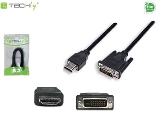 Techly Adapter HDMI-DVI M/M 24+1 1,8m czarny KKTCKUEV0120 - Kable komputerowe i do monitorów - miniaturka - grafika 4