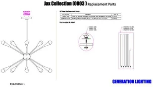 Feiss Loftowa LAMPA wisząca FE-JAX10-BB Elstead metalowa OPRAWA industrialny ZWIS pająk explosion mosiądz FE-JAX10-BB - Lampy sufitowe - miniaturka - grafika 2