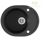 Zlewozmywaki - Laveo Dafne - zlewozmywak 1-komorowy z półociekaczem czarny SBD 783T - miniaturka - grafika 1