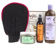 Olejki i świece do masażu - ALEPPO Najel Najel zestaw upominkowy - rytuał hammam / żel pod prysznic 500ml + olejek do masażu 125ml + savon noir + rękawica - miniaturka - grafika 1