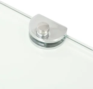 vidaXL vidaXL Półka narożna z chromowanymi wspornikami, szkło, 25x25 cm - Półki do salonu - miniaturka - grafika 5