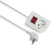 Przedłużacze i rozgałęźniki - Elgotech Przedłużacz 1 gniazdowy z uziemieniem i wyłącznikiem 1,5m PSN-101,5W - miniaturka - grafika 1