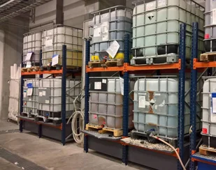 098 Bezpieczny regał paletowy na 6 paletopojemników 1000l wymiary wanien 3200x1300xh200mm długość całkowita regału 3470 mm) 09878972 78972-uniw - Szafy i regały magazynowe - miniaturka - grafika 3