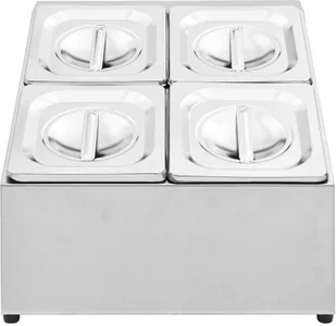 vidaXL Ekspozytor z 4 pojemnikami GN 1/6, stal nierdzewna vidaXL - Pojemniki i kosze gastronomiczne - miniaturka - grafika 11