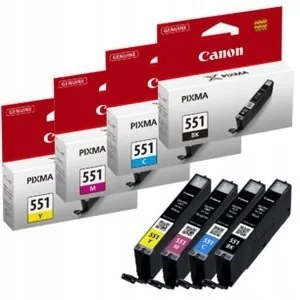 Canon Tusz CLI-551 BKCMY 4pack 4 x 7 ml - Dodatki do drukarek i skanerów - miniaturka - grafika 2