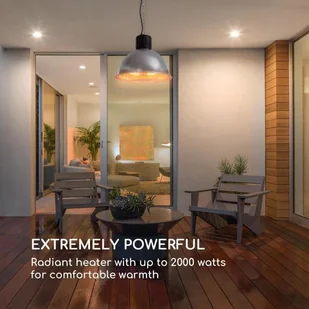 Blumfeldt Blumfeldt Heatbell Grzejnik promiennikowy 2000 W karbonowy element grzejny aluminium kolor srebrny HTR2-Heatbell - Ogrzewanie przenośne - miniaturka - grafika 2