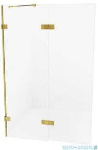 NEW TRENDY Avexa Gold parawan nawannowy 2-częściowy 110x150 cm lewy przejrzyste EXK-2012 | - Akcesoria do armatury i ceramiki - miniaturka - grafika 3