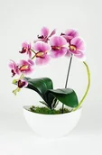 Sztuczne kwiaty - Storczyk sztuczny w ozdobnej doniczce łódka - miniaturka - grafika 1