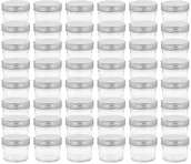 Pojemniki kuchenne - vidaXL vidaXL Szklane słoiki na dżem, srebrne pokrywki, 48 szt., 110 ml - miniaturka - grafika 1