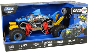 Import LEANToys Auto Terenowe Rekin Zdalnie Sterowany 1:10 2.4G Niebieski 15 km/h Para Wodna 7735 - Zabawki zdalnie sterowane - miniaturka - grafika 9