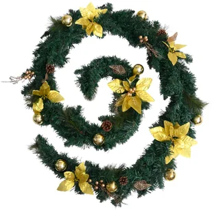 vidaXL Świąteczna girlanda z lampkami LED zielona 2,7 m PVC 320971 - Ozdoby bożonarodzeniowe - miniaturka - grafika 5