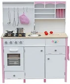 Zabawki AGD - Import LEANToys Drewniana Kuchnia z Piekarnikiem i Akcesoriami 2635 - miniaturka - grafika 1