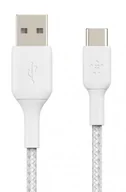 Kable USB - Belkin Kabel Boost Charge Braided USB-C do USB-A 3m, biały 745883788613 - miniaturka - grafika 1