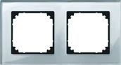 Wyłączniki światła i elektryczne - Merten 489260 m-Plan prawdziwe szkło ramki, 2 kieszeń, diamentowy srebrny 1329038 - miniaturka - grafika 1