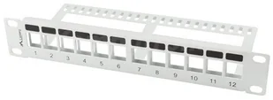Lanberg PATCH PANEL PUSTY 12 PORT 1U 10&quot Z ORGANIZEREM DO MODUŁÓW KEYSTONE SZARY PPKS-9112-S - Akcesoria do szaf serwerowych - miniaturka - grafika 5