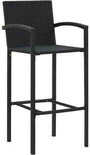 vidaXL 3-cz zestaw mebli barowych z podłokietnikami czarny rattan PE 3064805 - Pozostałe meble ogrodowe - miniaturka - grafika 5