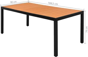 vidaXL 9-częściowy zestaw mebli ogrodowych, rattan PVC, czarno-brązowy - Meble ogrodowe - miniaturka - grafika 7