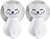 Wieszaki łazienkowe - Wenko Wieszaki na przyssawki CAT 2 sztuki białe 229222500 - miniaturka - grafika 1