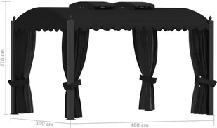 vidaXL Altana ogrodowa z zasłonami, 3 x 4 m, antracytowa, aluminium 48056 - Altany ogrodowe - miniaturka - grafika 8