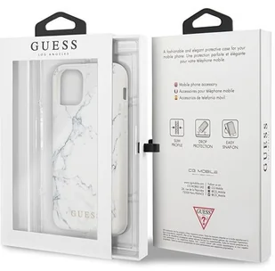 Guess Etui Marble iPhone 11 Pro Max, białe 3700740472217 - Etui i futerały do telefonów - miniaturka - grafika 8