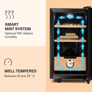 Klarstein Klarstein El Presidente 23, humidor, 45 W, panel dotykowy, drewno bukowe, 23 l, LED HEA6-ElPresidente23S - Szafy i witryny grzewcze - miniaturka - grafika 4