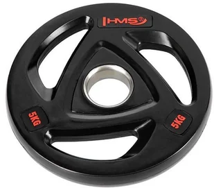 HMS TOX05 CZARNY TALERZ OLIMPIJSKI OGUMOWANY 5 KG - Pozostały sprzęt siłowy - miniaturka - grafika 2