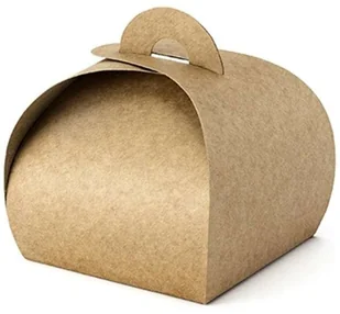 Partydeco Pudełeczka kraft 6x6x5,5cm 1op PUDP23 - Wesele i ślub - miniaturka - grafika 2