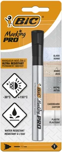 BIC Marker permanentny Ultra-Resistant Marking PRO czarny okrągły metalowy w blistrze 8137 - Markery permanentne - miniaturka - grafika 2