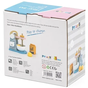 VIGA Toys Drewniany mikser z akcesoriami z serii PolarB 44019 - Zabawki AGD - miniaturka - grafika 4