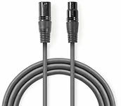 Kable - Nedis Balanced kabel audio - XLR 3-pin wtyczka - XLR gniazdo 3-pin - niklowany - 20,0 m - okrągły - PVC - ciemnoszary - opakowanie kartonowe COTG15010GY200 - miniaturka - grafika 1
